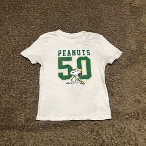 Peanuts White and Green Kids T-Shirt